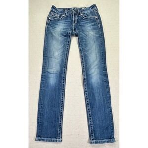 Miss Me Women's 28 Skinny Stretch Denim Jeans Straight Embroidered